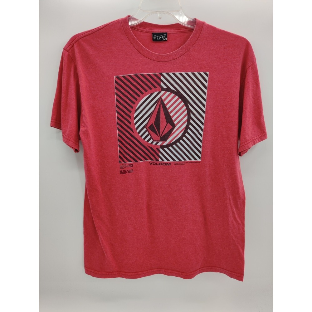 Volcom Graphic T Shirt Red Logo Print‎ Short Sleeve Casual Men's Large